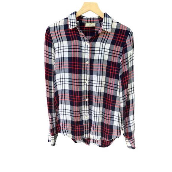 Marine Layer Tops - Marine Layer Anita Plaid Shirt M Medium Lightweight Flannel Rayon Soft Button Up